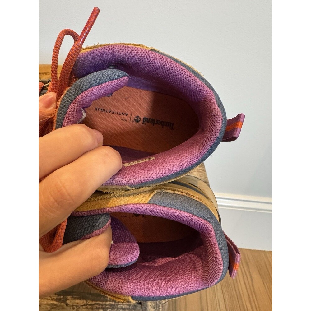 Timberland Mt. Maddsen Mid Waterproof Hiking Boots Wheat/Navy/Purple Women’s 6.5 - Picture 4 of 13